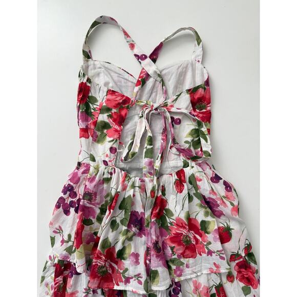 Abercrombie and fitch floral berry tiered maxi dress - size small - Picture 4 of 7